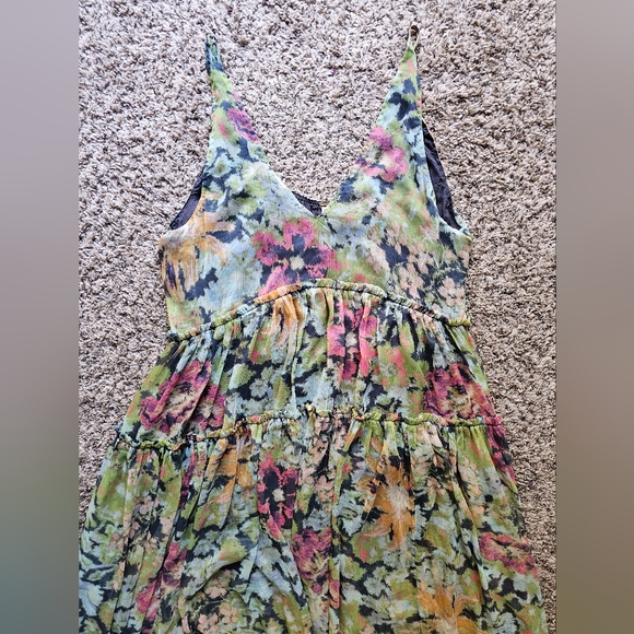 Free People Julianna floral musty boho chic maxi dress size L - Picture 4 of 12